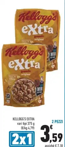 Conad Kellogg's extra vari tipi 2 pezzi offerta