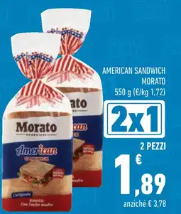 Conad American sandwich MORATO 2 pezzi offerta