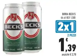 Conad Birra BECK'S 2 pezzi offerta