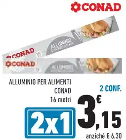 Conad Alluminio per alimenti CONAD 16 metri 2 conf. offerta