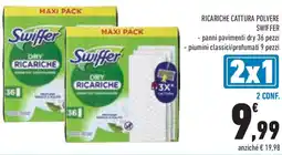 Conad Ricariche cattura polvere SWIFFER panni pavimenti dry 36 pezzi piumini classici/profumati 9 pezzi 2 Conf. offerta