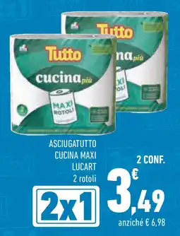 Conad Asciugatutto cucina maxi lucart 2 rotoli 2 conf. offerta