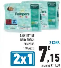 Conad Salviettine baby fresh pampers 2 conf. offerta