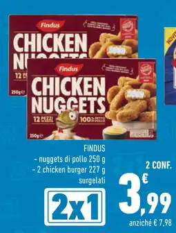 Conad Superstore FINDUS - nuggets di pollo -2 chicken burger offerta