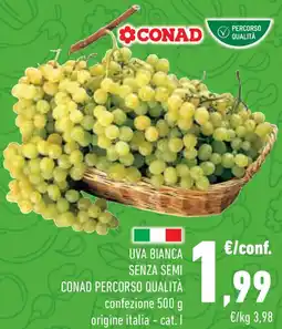 Conad Uva bianca senza semi CONAD PERCORSO QUALITÀ confezione origine italia - cat 1 offerta