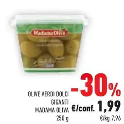 Conad Olive verdi dolci giganti MADAMA OLIVA offerta
