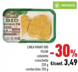 Conad Linea panati bio FILENI cotolette crocchette cordon bleu offerta