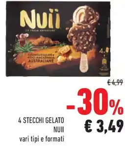 Conad 4 stecchi gelato NUII offerta