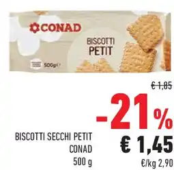 Conad Biscotti secchi petit CONAD offerta