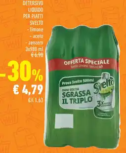 Conad Detersivo liquido per piatti SVELTO offerta
