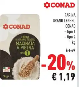 Conad Farina grano tenero CONAD offerta
