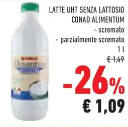 Conad Superstore Latte uht senza lattosio CONAD ALIMENTUM offerta