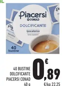Conad 40 bustine dolcificante PIACERSI CONAD offerta