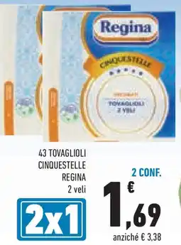 Conad 43 tovaglioli cinquestelle REGINA offerta