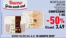 Conad Vaschetta gelato CARTE D'OR offerta