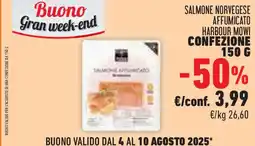 Conad Salmone norvegese affumicato HARBOUR MOWI offerta