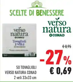 Conad Superstore 50 tovaglioli verso natura conad 2 veli 33x33 cm offerta
