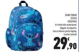 Conad Superstore Zaino tondo stitch coolpack offerta