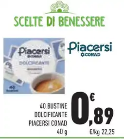 Conad Superstore 40 bustine dolcificante PIACERSI CONAD offerta