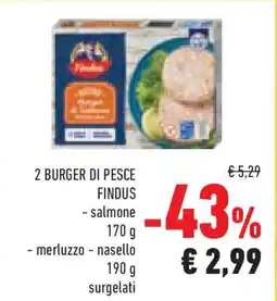 Conad Superstore 2 burger di pesce FINDUS offerta