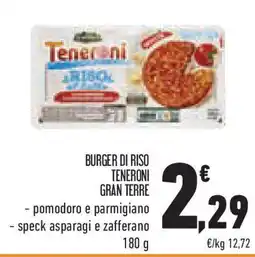 Conad Superstore Burger di riso teneroni GRAN TERRE offerta