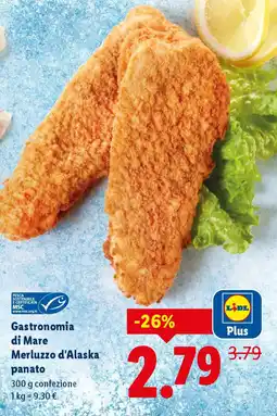 Lidl Gastronomia di Mare Merluzzo d'Alaska panato offerta