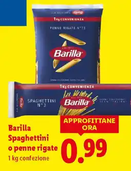 Lidl Barilla Spaghettini o penne rigate offerta