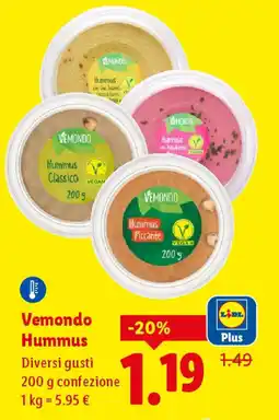 Lidl Vemondo Hummus offerta