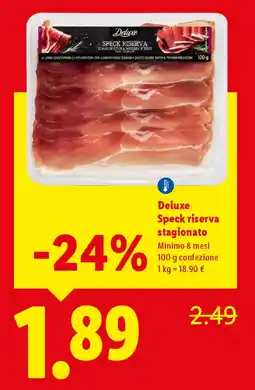 Lidl Deluxe Speck riserva stagionato offerta
