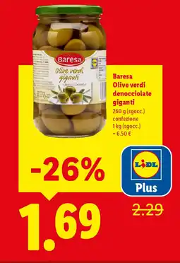 Lidl Baresa Olive verdi denocciolate giganti offerta