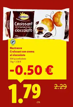 Lidl Nastrecce Croissant con crema al cioccolato offerta