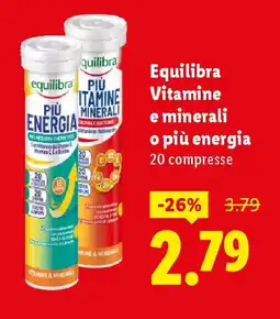 Lidl Equilibra Vitamine e minerali o più energia offerta