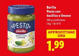 Lidl Barilla Pesto con basilico e limone offerta