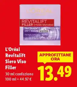 Lidl L'Oréal Revitalift Siero Viso Filler offerta