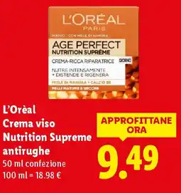 Lidl L'Oréal Crema viso Nutrition Supreme antirughe offerta