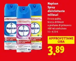 Lidl Napisan Spray disinfettante milleusi offerta