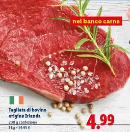 Lidl Tagliata di bovino origine Irlanda offerta