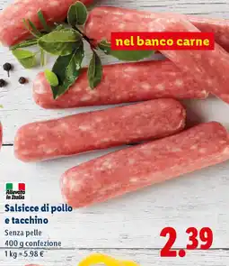 Lidl Salsicce di pollo e tacchino offerta