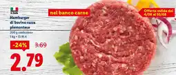 Lidl Hamburger di bovino razza piemontese offerta