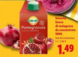 Lidl Solevita Succo di melagrana da concentrato 100% offerta