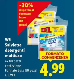 Lidl W5 Salviette detergenti multiuso offerta