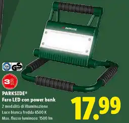 Lidl PARKSIDE Faro LED con power bank offerta