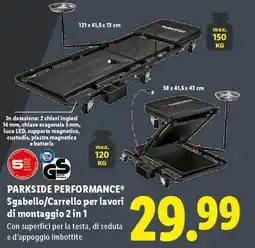 Lidl PARKSIDE PERFORMANCE Sgabello/Carrello per lavori di montaggio 2 in 1 offerta