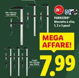Lidl PARKSIDE Morsetto a vite, 1, 2 o 3 pezzi offerta