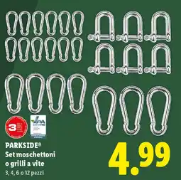 Lidl PARKSIDE Set moschettoni o grilli a vite offerta