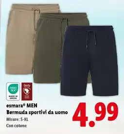 Lidl esmara MEN Bermuda sportivi da uomo offerta