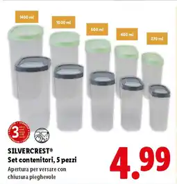 Lidl SILVERCREST Set contenitori, 5 pezzi offerta