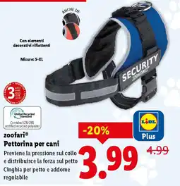 Lidl zoofari Pettorina per cani offerta