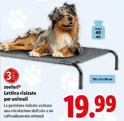 Lidl zoofari Lettino rialzato per animali offerta