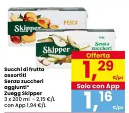 Interspar Succhi di frutta assortiti Senza zuccheri aggiunti Zuegg Skipper offerta